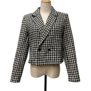 Madison d' Amelie Paris Women's Houndstooth Jacket Size 8‎ Cropped